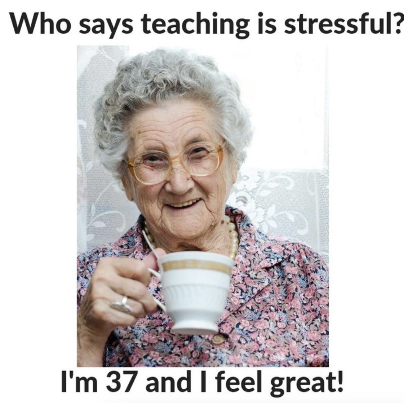 Old lady back to school meme